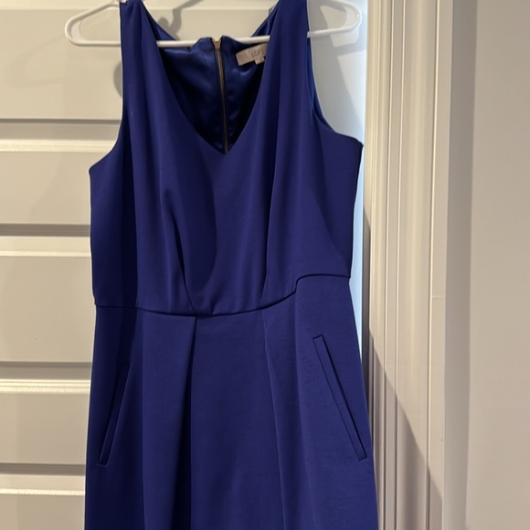 Loft blue mini fit and flare dress with pockets! - Picture 6 of 7